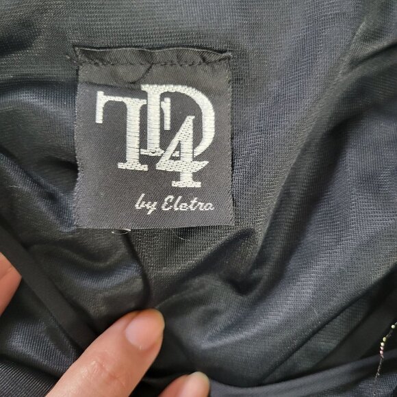 TD4 Flapper Style 70s Style Black Dress - Picture 3 of 7